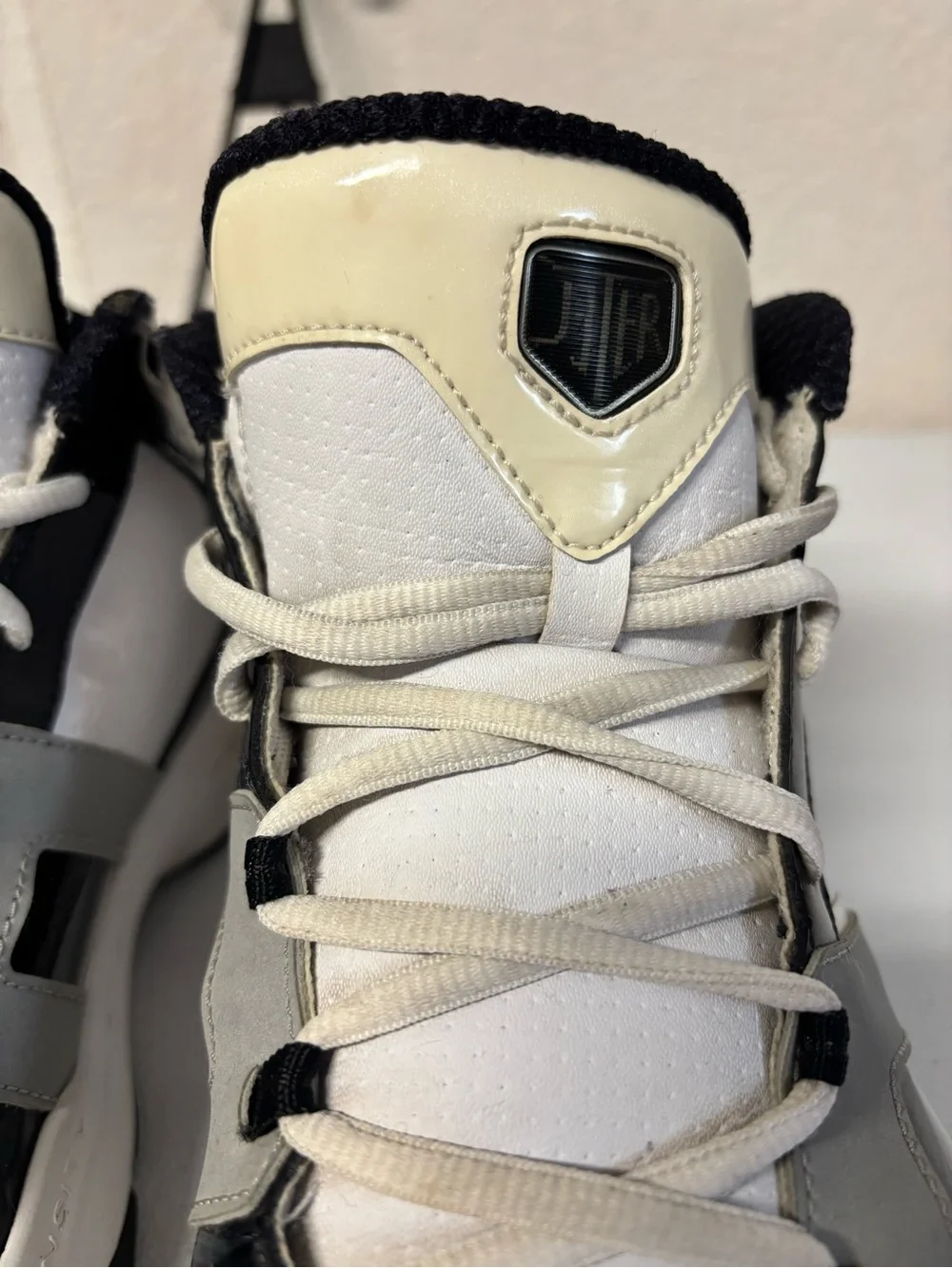 Jordan Men's Cut-Top Athletic Sneakers in White, Black & Gray